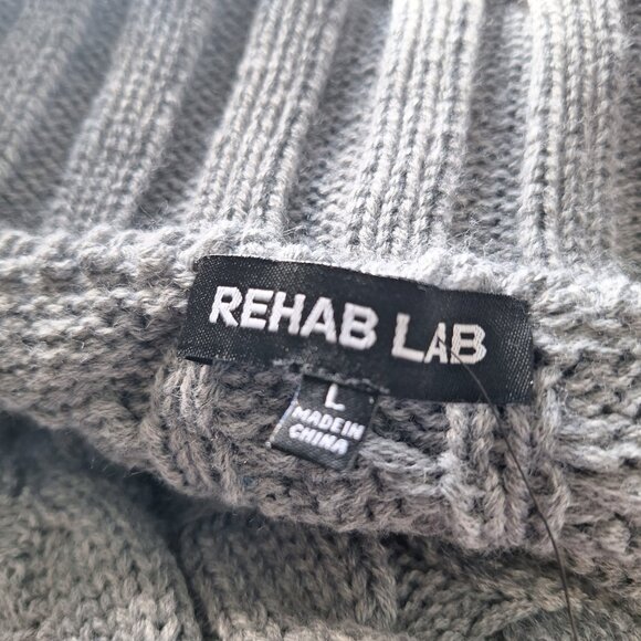 NWT Rehab Lab gray cable knit maxi sweater size large - Picture 4 of 6